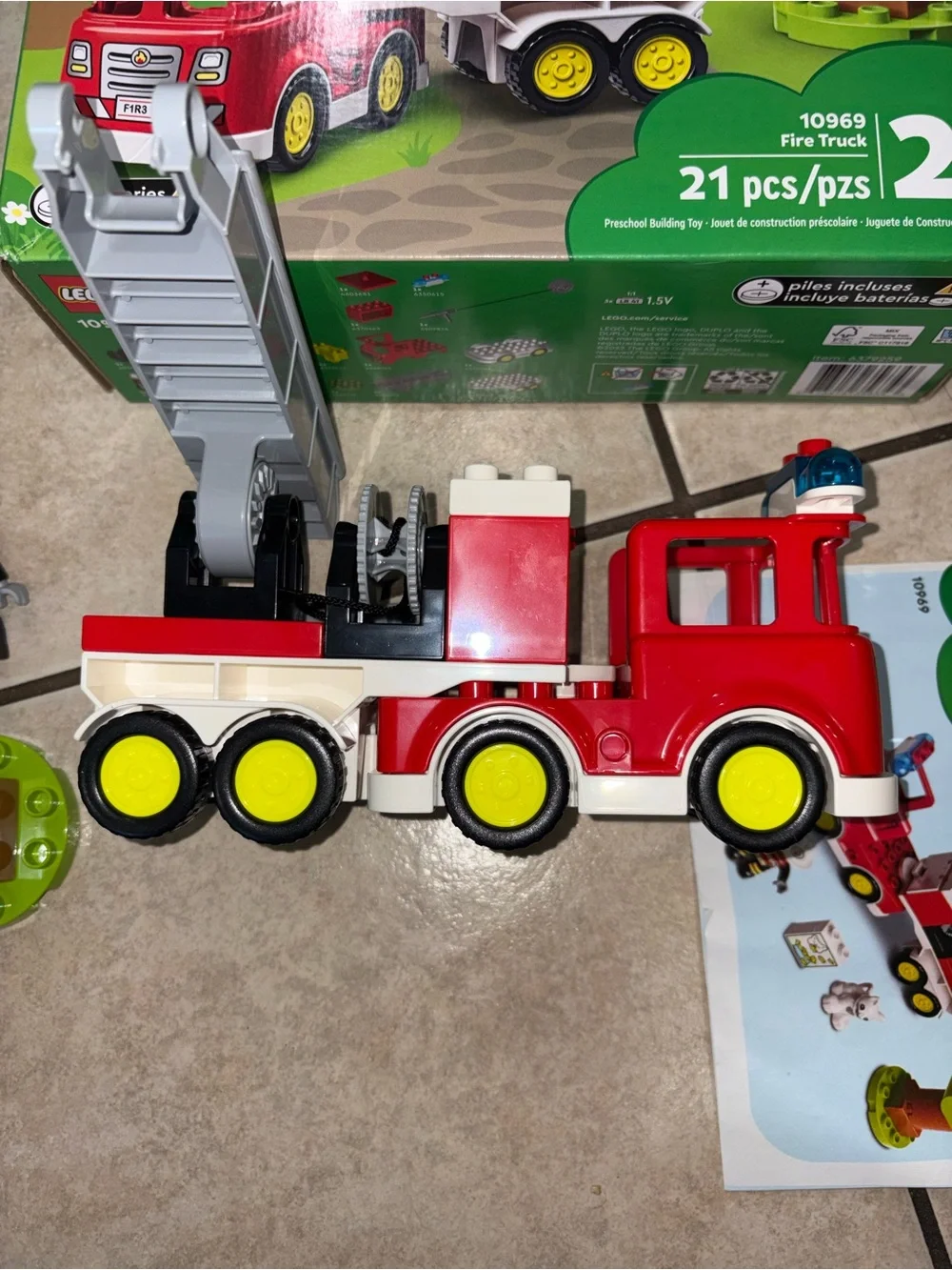 Lego Duplo Red Fire light up Truck Playset incomplete pcs